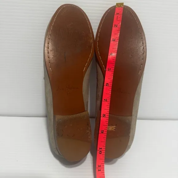 Sam Edelman Talia Horse Bit Grey Suede Loafers Size 8 1/2