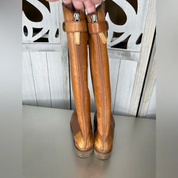 Sam Edelman Tall Penny Equestrian Riding Boots Size 9M Whiskey Tan Leather
