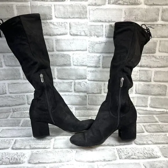 Sam Edelman Vinney Women's Size 8.5 Black Round Toe Stretch Knee High Boots