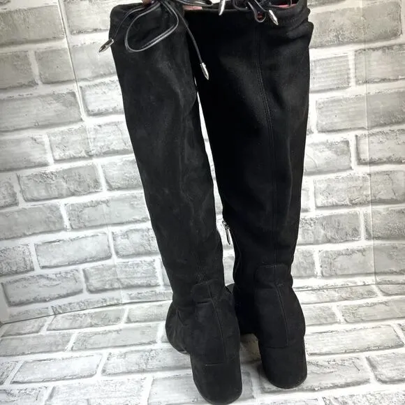 Sam Edelman Vinney Women's Size 8.5 Black Round Toe Stretch Knee High Boots
