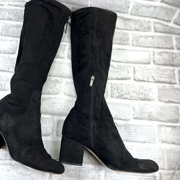 Sam Edelman Vinney Women's Size 8.5 Black Round Toe Stretch Knee High Boots
