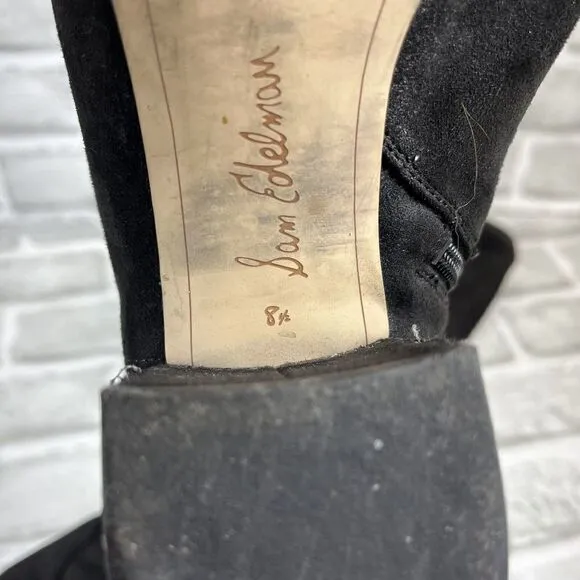 Sam Edelman Vinney Women's Size 8.5 Black Round Toe Stretch Knee High Boots