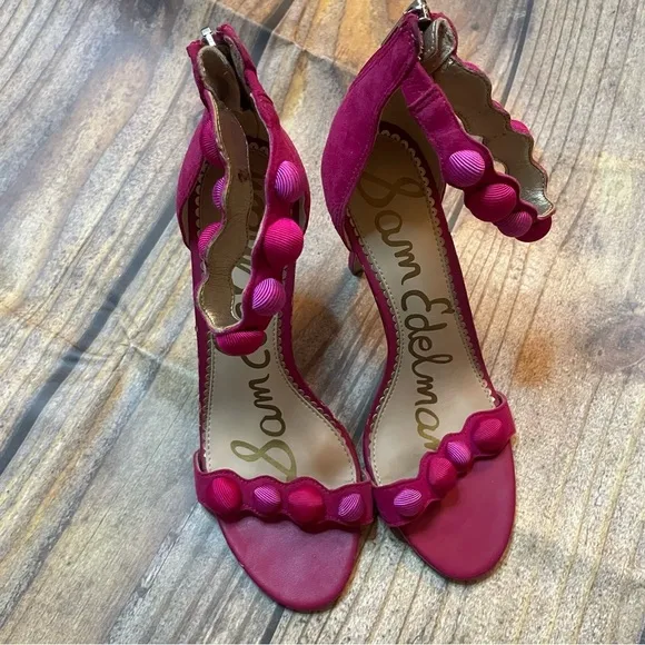 Sam Edelman Women's Addison Suede High-Heel Ankle Strap Sandals size 7.5