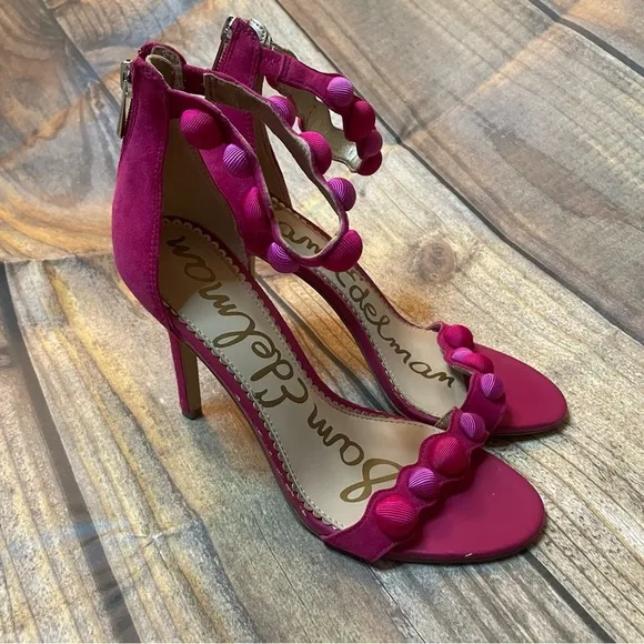 Sam Edelman Women's Addison Suede High-Heel Ankle Strap Sandals size 7.5
