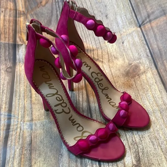 Sam Edelman Women's Addison Suede High-Heel Ankle Strap Sandals size 7.5