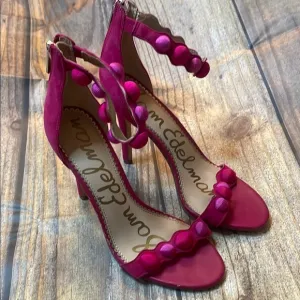 Sam Edelman Women's Addison Suede High-Heel Ankle Strap Sandals size 7.5