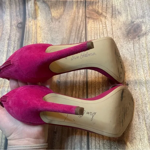 Sam Edelman Women's Addison Suede High-Heel Ankle Strap Sandals size 7.5