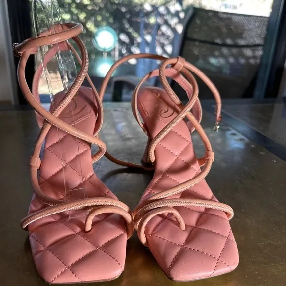 Sam Edelman Womens Heeled Sandals Maven Strappy Pillow Barbiecore Pink 8.5