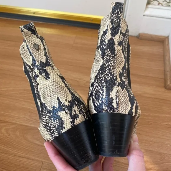 Sam Edelman Women’s Size 8 Reesa Python Snakeskin Cowboy Western Ankle Boots