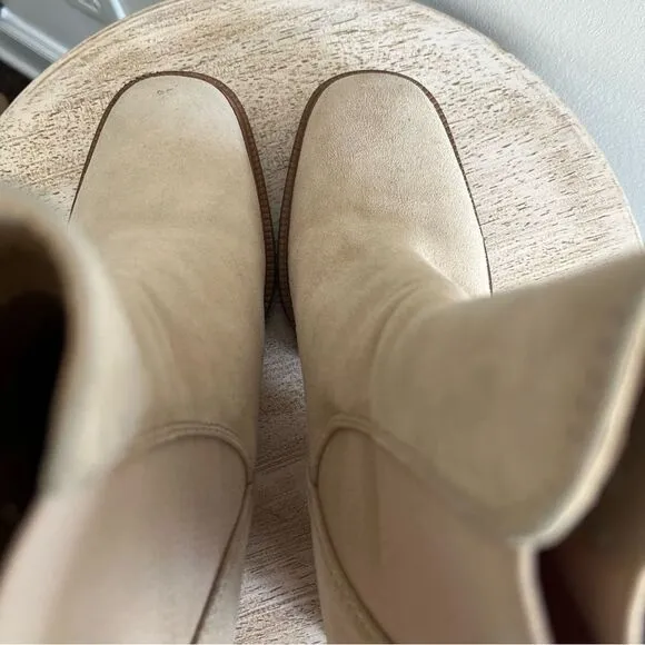 Sam Edelman Rollins Suede Boots With Side Stretch in Sesame Tan Sz 9 NWOB