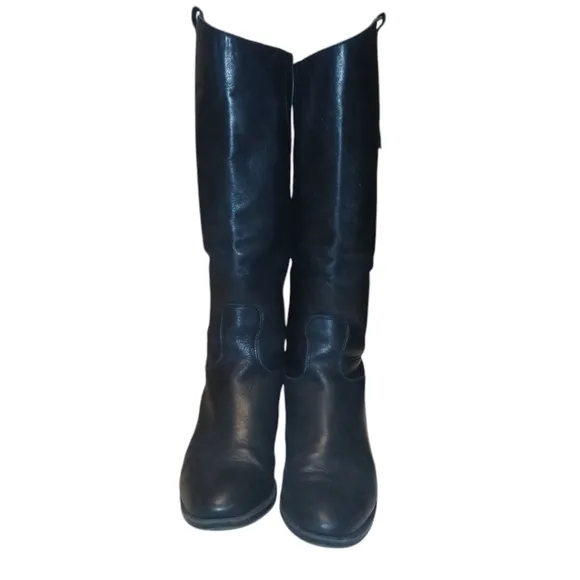 Sam Edleman Penny Black Leather Riding Boots Women's Black Knee High Boots sz 9