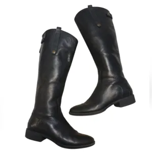 Sam Edleman Penny Black Leather Riding Boots Women's Black Knee High Boots sz 9