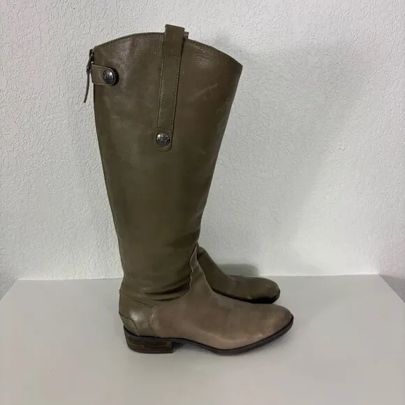 Sam Edelman Taupe Leather Riding Boots Women's Size 7