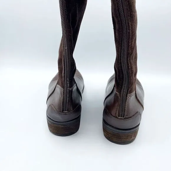 Sam Edelman Pembrooke Dark Brown Suede and Leather Riding Boots