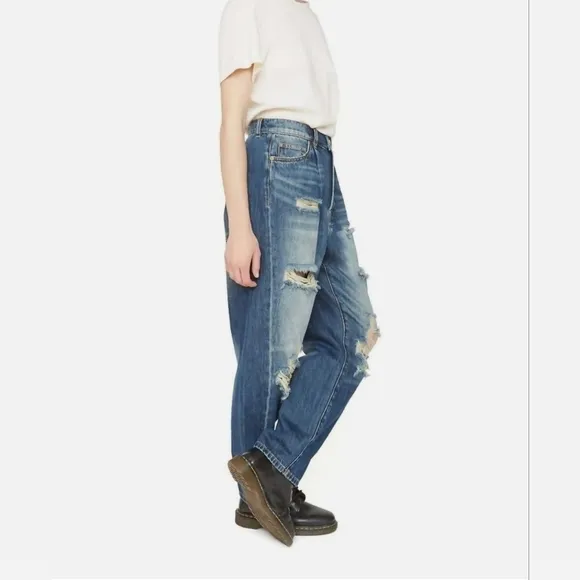 Sandrine Rose X Free People The Fred Destroyed Jean In Faded Blue Size 27