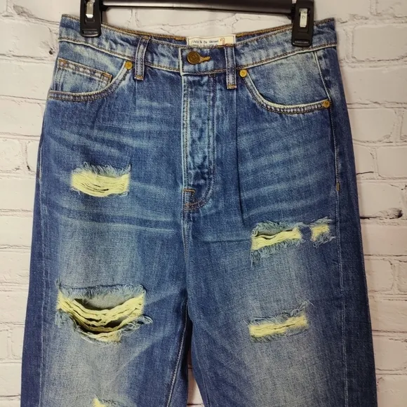 Sandrine Rose X Free People The Fred Destroyed Jean In Faded Blue Size 27