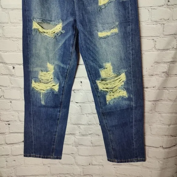 Sandrine Rose X Free People The Fred Destroyed Jean In Faded Blue Size 27