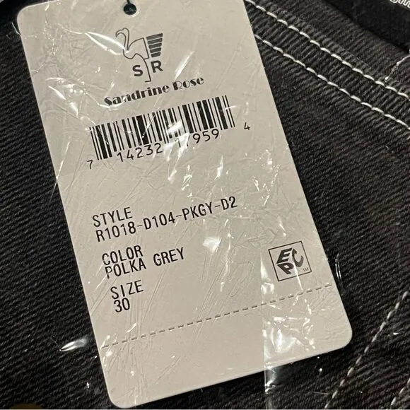 Sandrine Rose by FP Skinny Gray Polkadot Jeans Size 30