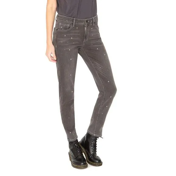 Sandrine Rose by FP Skinny Gray Polkadot Jeans Size 30