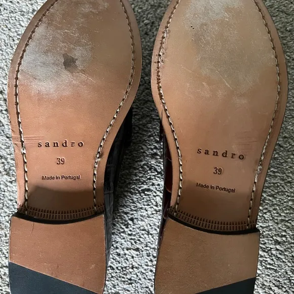 Sandro croc embossed loafers