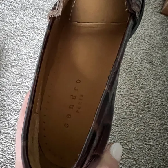 Sandro croc embossed loafers