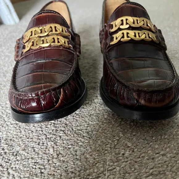 Sandro croc embossed loafers