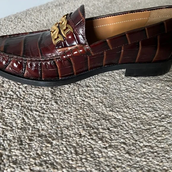 Sandro croc embossed loafers