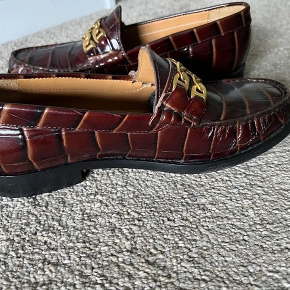 Sandro croc embossed loafers