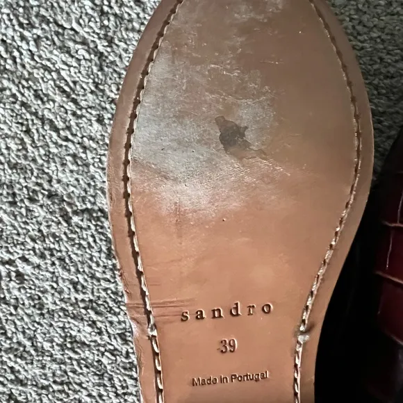 Sandro croc embossed loafers