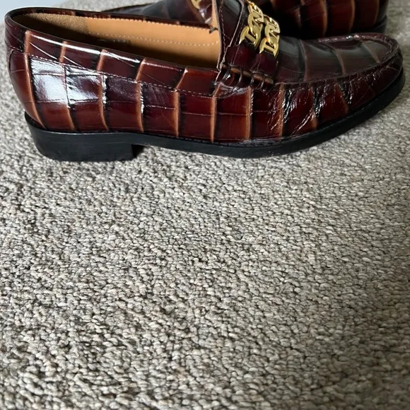 Sandro croc embossed loafers