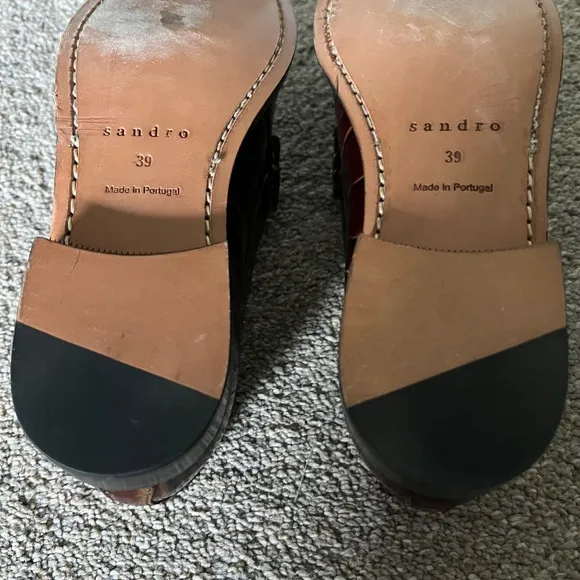 Sandro croc embossed loafers