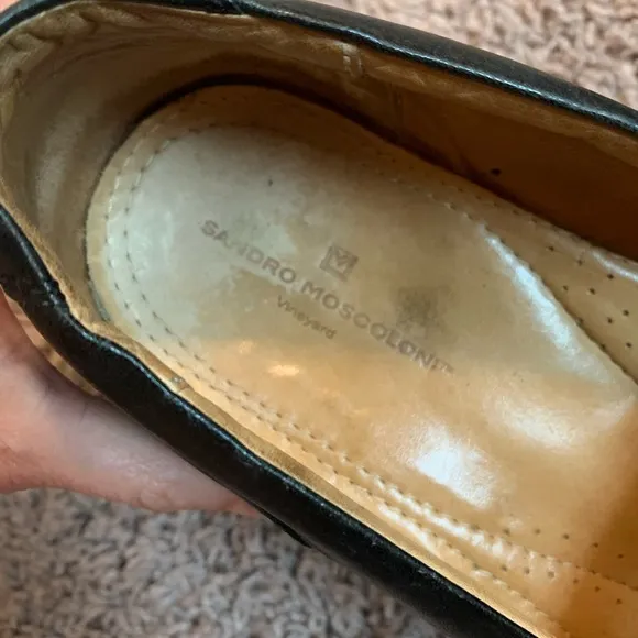 Sandro Moscoloni Leather Loafers with a Tassels and Fringe Black Size 42  9.5