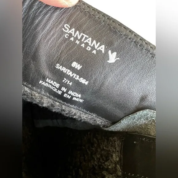 Santana Canada Sarita Women’s 8W Black Sheep Skin- Lined Riding Boots