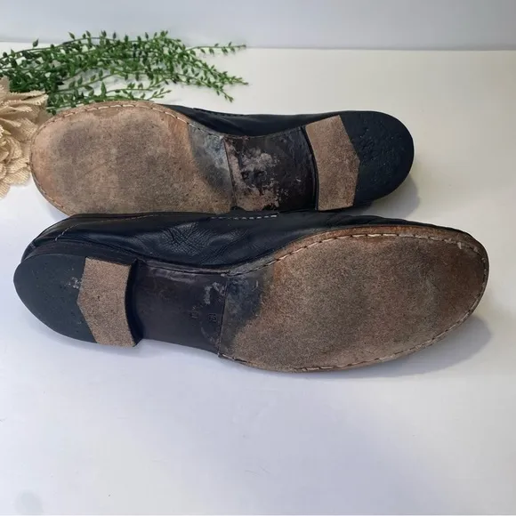 Santoni Black Leather Slip On Loafers Made in Italy Size 12D