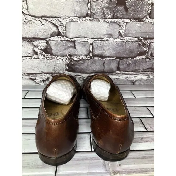 Santoni Relaxed Brown Leather Tassels Loafers Dress Shoes Men Sz 10D US/44EU