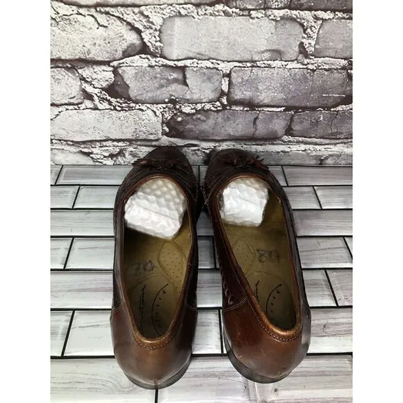 Santoni Relaxed Brown Leather Tassels Loafers Dress Shoes Men Sz 10D US/44EU