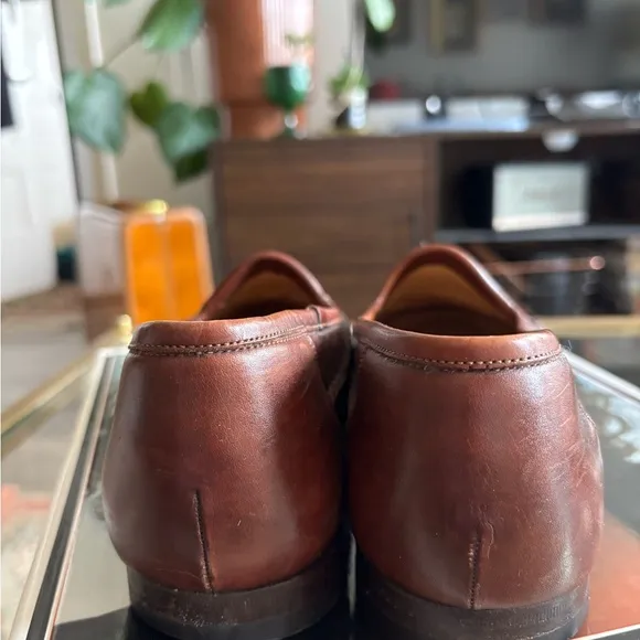 Santoni Saddle Brown Handmade in Italy Woven Loafers Size 9.5