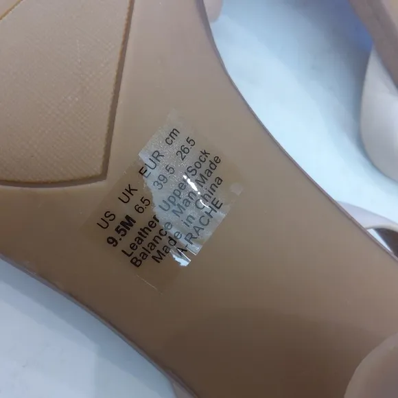 Sarto Rache toe loop strappy nude beige leather sandals