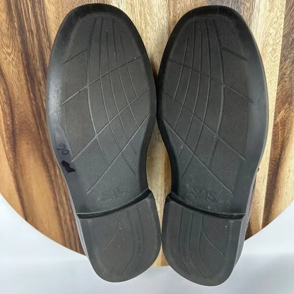 SAS Diplomat Size 11.5 WW Double Wide Mens Slip-On Loafers Brown Made In USA