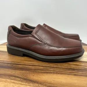 SAS Diplomat Size 11.5 WW Double Wide Mens Slip-On Loafers Brown Made In USA