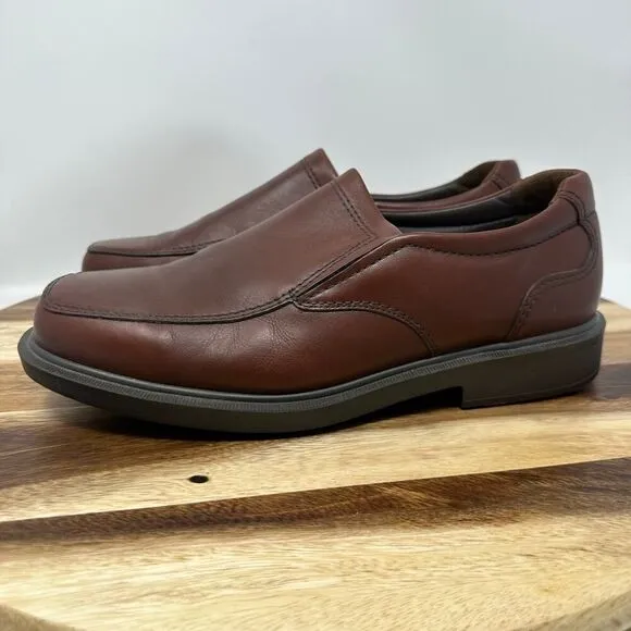 SAS Diplomat Size 11.5 WW Double Wide Mens Slip-On Loafers Brown Made In USA