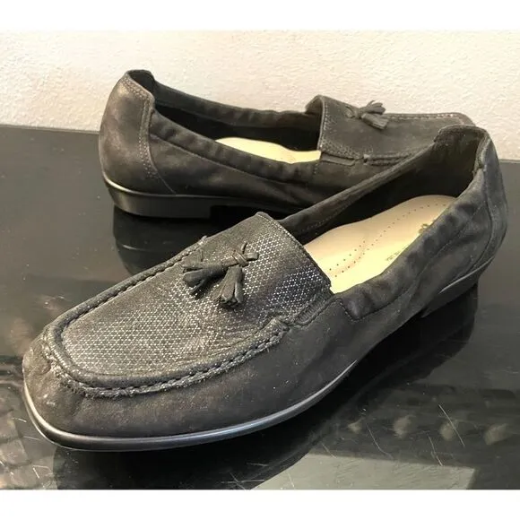 SAS Hope Black Tassel Loafers Women’s Shoes Suede Size 9.5 Medium New