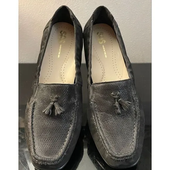 SAS Hope Black Tassel Loafers Women’s Shoes Suede Size 9.5 Medium New