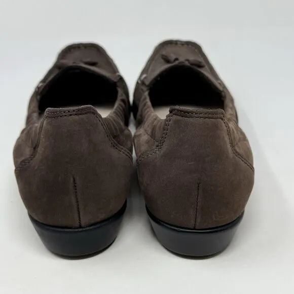 SAS Hope Loafers Womens 7 M Brown Suede Slip On Elastic Sides Tassels Casual