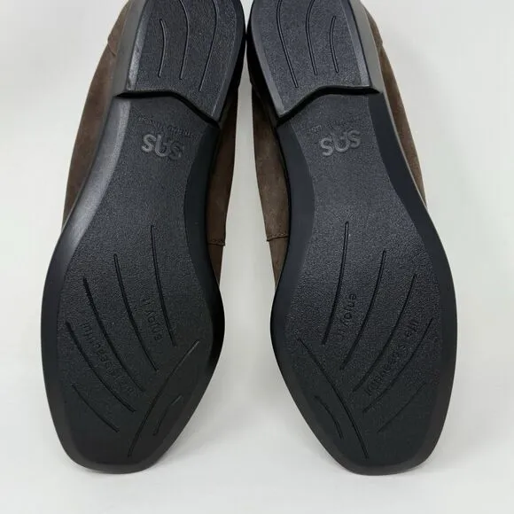 SAS Hope Loafers Womens 7 M Brown Suede Slip On Elastic Sides Tassels Casual