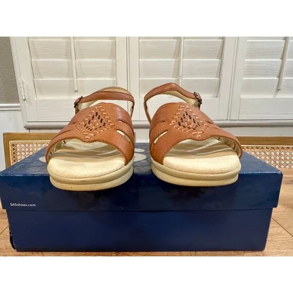 SAS Huarache Adjustable Sandal Antique Tan Size 9.5 NIB Casual Comfort Insole