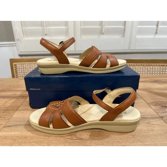 SAS Huarache Adjustable Sandal Antique Tan Size 9.5 NIB Casual Comfort Insole