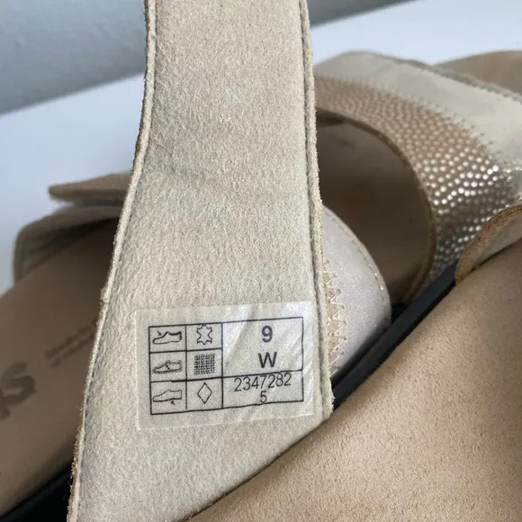 SAS Nudu Slide Leather Sandal - Cream 9W NWOB