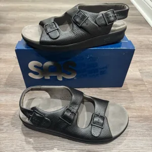 SAS Relaxed Black Comfort Leather Sandals