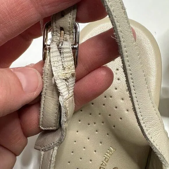 SAS Tripad Comfort Beige Tan Cream Heels Slingback Sandals Size 8.5 N Narrow